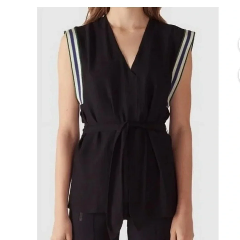 Sandro Paris Sabra Stripes Sleeveless Blouse size 1 - Picture 3 of 8